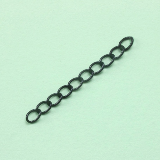 Picture of Zinc Based Alloy Extender Chain For Jewelry Necklace Bracelet Black 5cm(2") long, 20 PCs