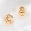 Immagine di Ottone Charms Tondo 18K Vero Oro Placcato Fiore 16mm x 13mm, 2 Pz