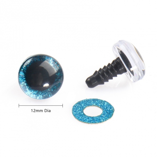 Picture of Plastic DIY Handmade Craft Materials Accessories Blue Toy Eye Sequins 12mm Dia., 20 Sets