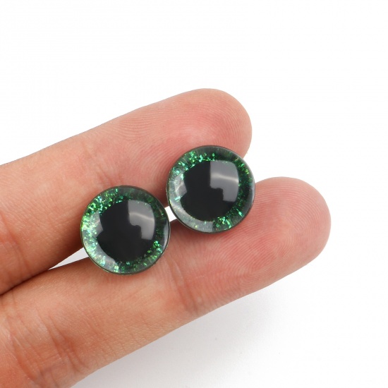 Picture of Plastic DIY Handmade Craft Materials Accessories Green Toy Eye Sequins 12mm Dia., 20 Sets