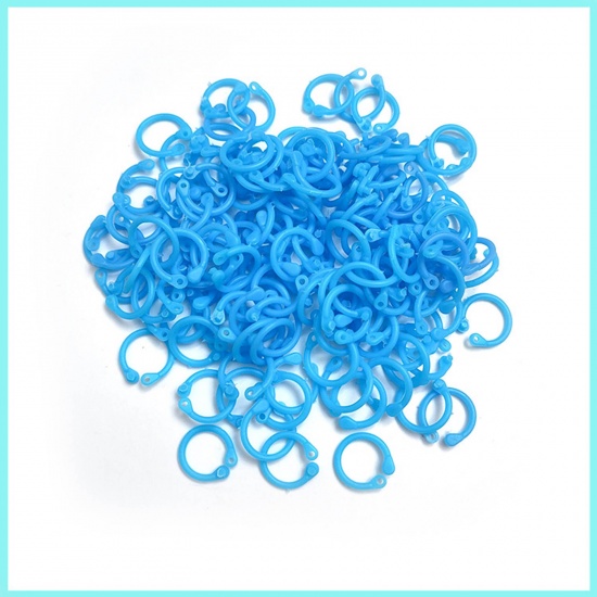 Picture of Slimy Gel Knitting Tool Mark Circle Jump Rings Findings Round Blue 17mm x 10mm, 1 Packet ( 100 PCs/Packet)