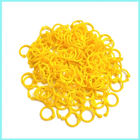 Picture of Slimy Gel Knitting Tool Mark Circle Jump Rings Findings Round Yellow 17mm x 10mm, 1 Packet ( 100 PCs/Packet)