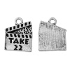 Picture of Zinc Based Alloy Charms Movie Clapper Board Antique Silver Message " TAKE 22 " Carved 16mm( 5/8") x 13mm( 4/8"), 10 PCs