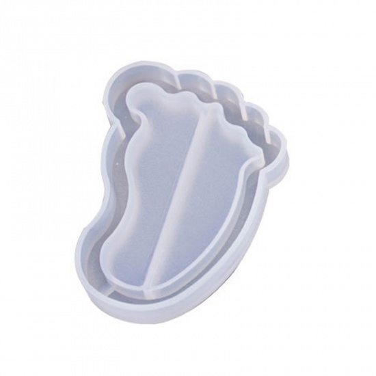 Immagine di Silicone Muffa della Resina per Gioielli Rendendo Piedi Bianco 6.1cm x 4.3cm, 1 Pz