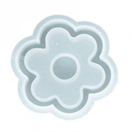 Immagine di Silicone Muffa della Resina per Gioielli Rendendo Fiore Bianco 7.5cm x 7.5cm, 1 Pz