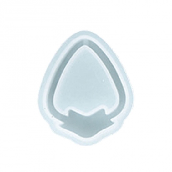 Immagine di Silicone Muffa della Resina per Gioielli Rendendo Fragola Bianco 7cm x 5.5cm, 1 Pz