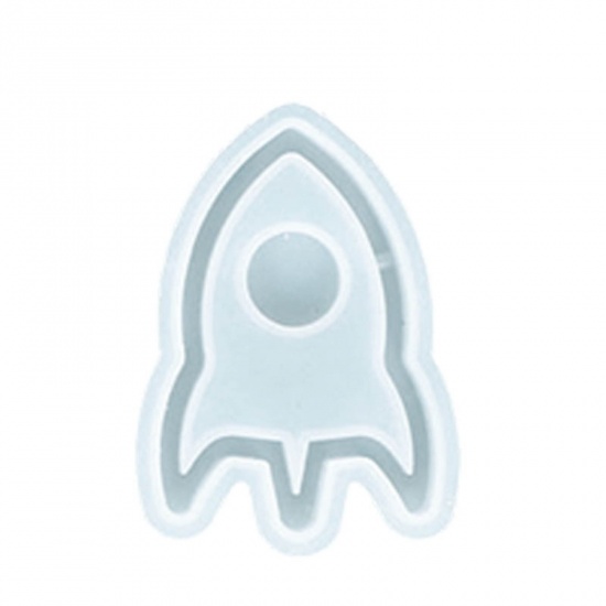 Immagine di Silicone Muffa della Resina per Gioielli Rendendo Razzo Bianco 9cm x 6.5cm, 1 Pz