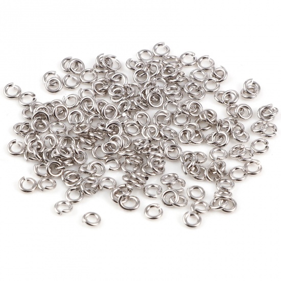 Picture of 0.7mm Sterling Silver Open Jump Rings Findings Circle Ring Silver Color 3mm Dia., 1 Gram (Approx 37 PCs)