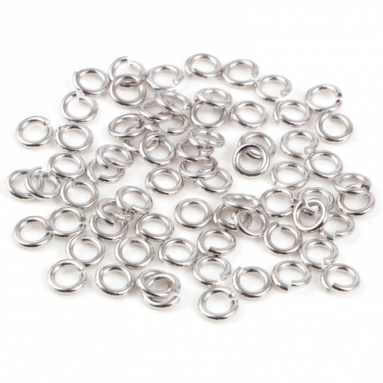 Picture of 1mm Sterling Silver Open Jump Rings Findings Circle Ring Silver Color 5mm Dia., 1 Gram (Approx 9 PCs)