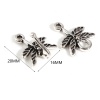Picture of Zinc Based Alloy Hook Clasps Dragonfly Animal Antique Silver Color 20mm x 16mm 19mm x 16mm, 10 Sets