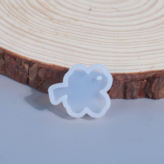 Picture of Silicone Resin Mold For Jewelry Making Pendant Leaf White 4cm x 3.5cm, 1 Piece