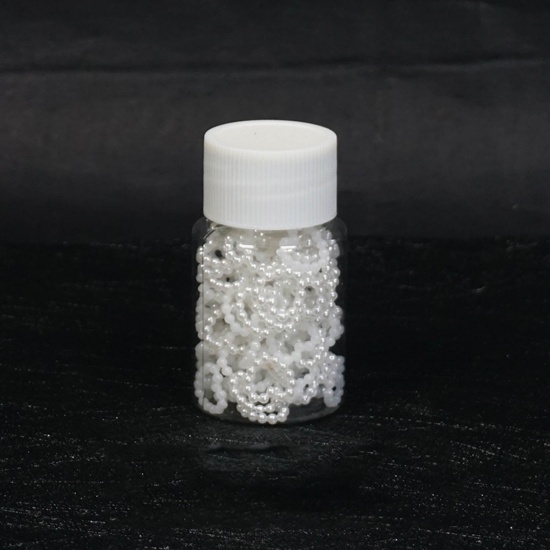 Picture of Resin Resin Jewelry Craft Filling Material White Heart Imitation Pearl 1.1cm, 1 Bottle