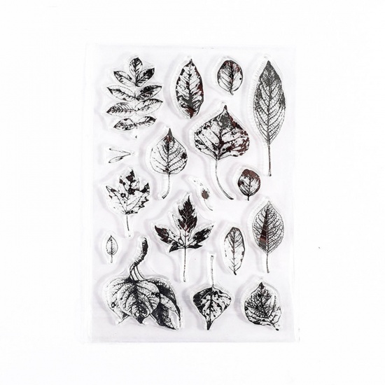 Bild von Silikon Stempel Blätter Transparent, 16cm x 11cm, 1 Stück