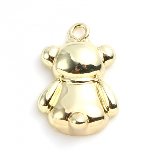 Picture of Zinc Based Alloy Charms Bear Animal Gold Plated 17mm x 12mm, 10 PCs