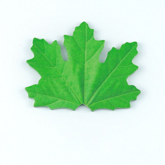 Picture of Green - 2# Maple Leaf Paper Memo Sticky Note Office Student Stationery 9x7.2cm, 3 Copies