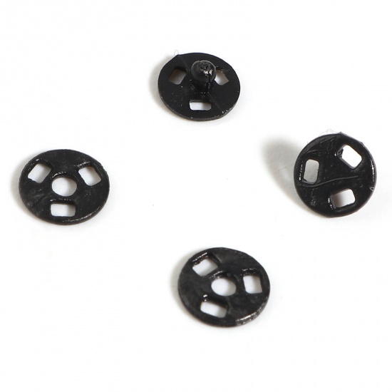Picture of Plastic Hidden Button Black Round 4mm Dia., 30 Sets