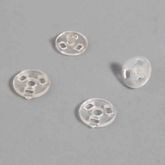 Picture of Plastic Hidden Button Transparent Clear Round 4mm Dia., 30 Sets