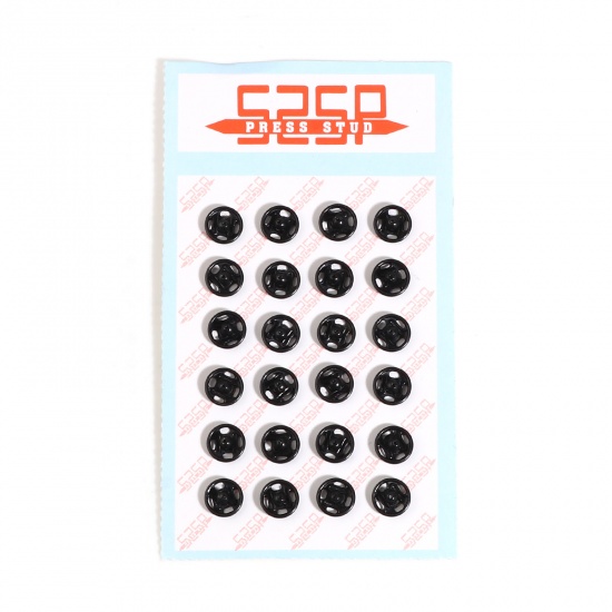 Picture of Copper Doll Toy Accessories Hidden Button Black Round 6mm Dia., 30 Sets