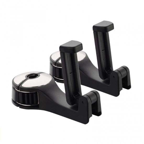 Immagine di Silver - 2# ABS Car Seat Back Multifunction Mobile Phone Bracket Hook 12x5.5x3cm, 1 Pair