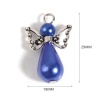 Picture of Zinc Based Alloy & Acrylic Religious Charms Angel Antique Silver Color At Random Color 29mm x 18mm, 10 PCs