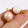 Picture of Zinc Based Alloy & Acrylic Charms Round Gold Plated At Random Color Pearlized 17mm x 10mm, 20 PCs