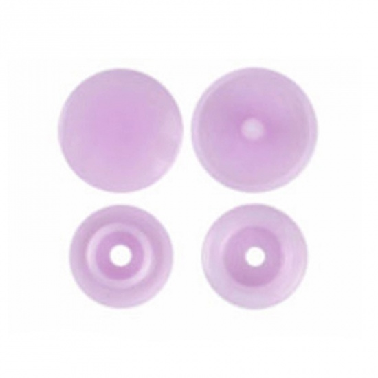 Picture of Resin Snap Fastener Buttons Round Mauve 12mm x 6.8mm, 10 Packets