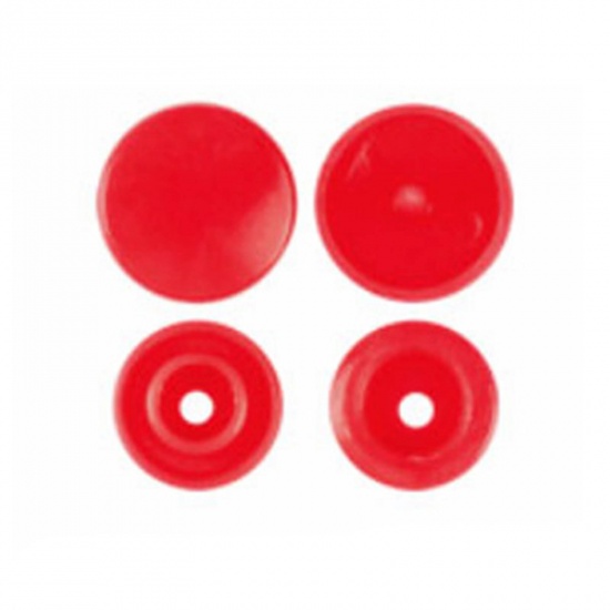 Picture of Resin Snap Fastener Buttons Round Red 12mm x 6.8mm, 10 Packets