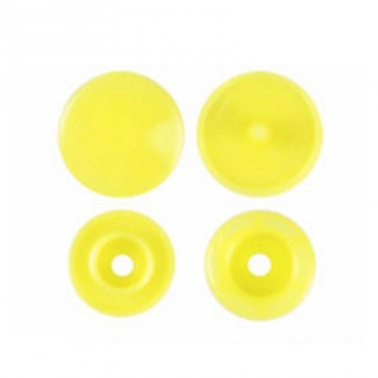 Picture of Resin Snap Fastener Buttons Round Yellow 12mm x 6.8mm, 10 Packets