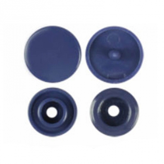 Picture of Resin Snap Fastener Buttons Round Ink Blue 12mm x 6.8mm, 10 Packets