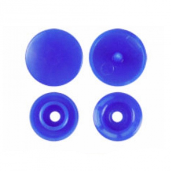 Picture of Resin Snap Fastener Buttons Round Royal Blue 12mm x 6.8mm, 10 Packets