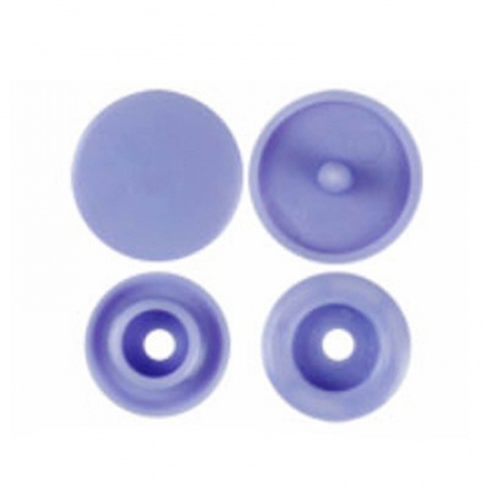Picture of Resin Snap Fastener Buttons Round Violet 12mm x 6.8mm, 10 Packets