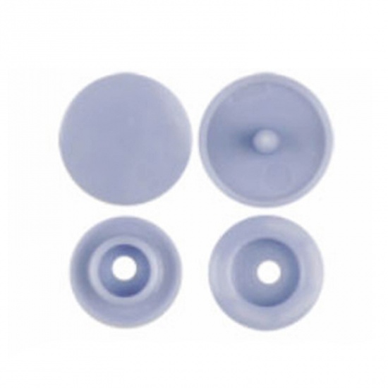 Picture of Resin Snap Fastener Buttons Round Purple Gray 12mm x 6.8mm, 10 Packets