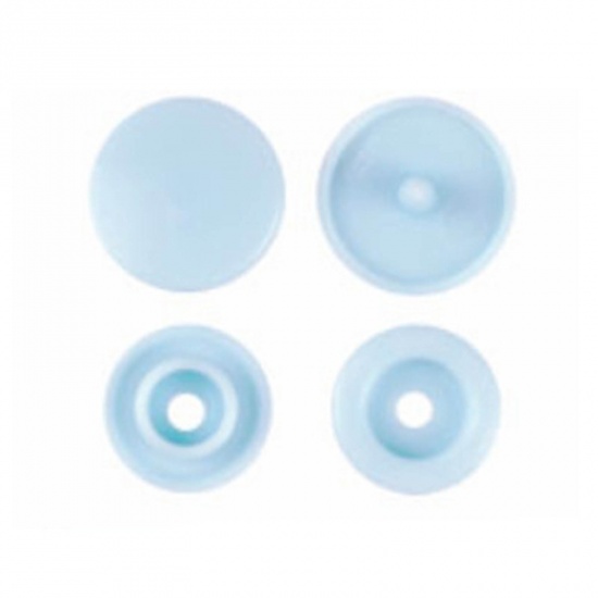 Picture of Resin Snap Fastener Buttons Round Light Blue 12mm x 6.8mm, 10 Packets