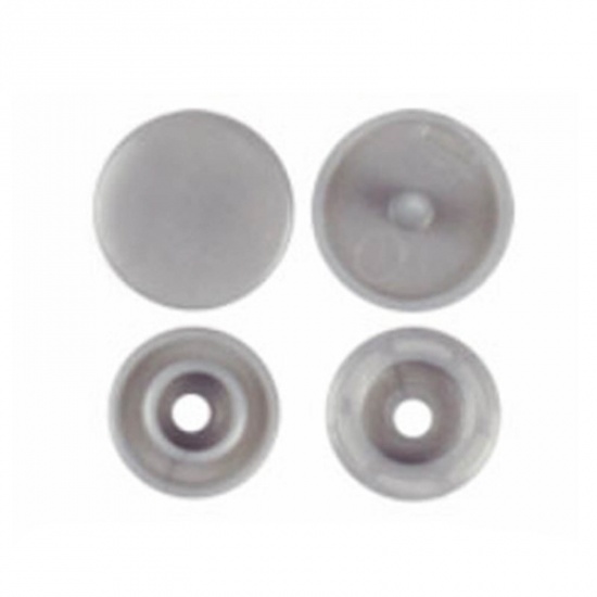 Picture of Resin Snap Fastener Buttons Round Gray 12mm x 6.8mm, 10 Packets