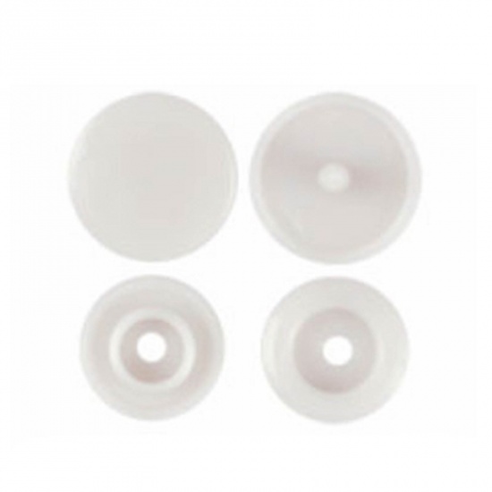 Picture of Resin Snap Fastener Buttons Round French Gray 12mm x 6.8mm, 10 Packets