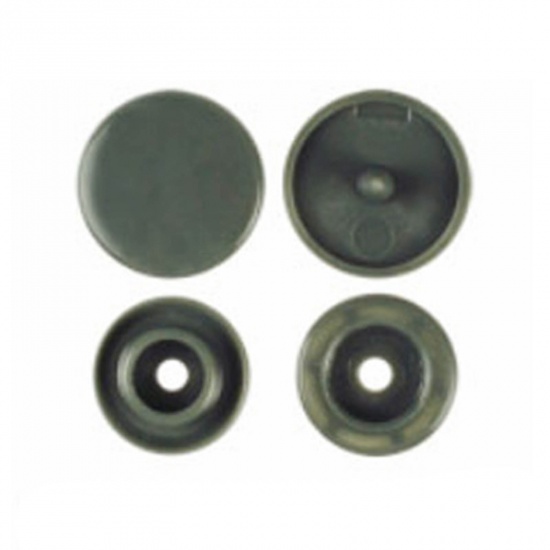 Picture of Resin Snap Fastener Buttons Round Dark Gray 12mm x 6.8mm, 10 Packets