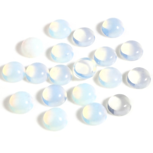 Picture of Opal ( Synthetic ) Dome Seals Cabochon Round Translucent 6mm Dia., 5 PCs