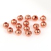 Picture of Brass Seed Beads Round Rose Gold About 3mm( 1/8") Dia, Hole: Approx 1mm, 200 PCs
