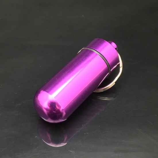 Bild von Aluminiumlegierung Schlüsselkette & Schlüsselring Lila Pille 6.7cm, 1 Stück