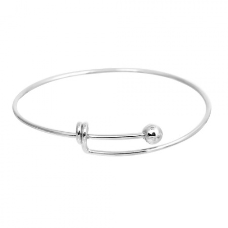 Brass Expandable Bangles Bracelets Single Bar Round With Removable Ball End Cap Adjustable From