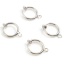 Immagine di Ottone Orecchini a Clip Senza Piercing Vero Platino Placcato Tondo W/ Loop 17mm x 13mm, 2 Pz