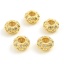 Immagine di Ottone Perle Fermaglio Scorrevole 18K Vero Oro Placcato Tondo Trasparente Strass Circa 8mm Dia, Foro:Circa 1.5mm, 1 Pz