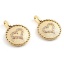 Immagine di Ottone San Valentino Charms Tondo 18K Vero Oro Placcato Cuore Micro Spianare Trasparente Strass 26mm x 19mm, 1 Pz