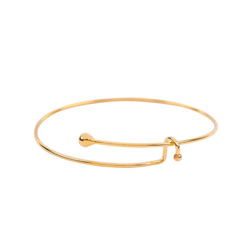 Picture of Brass Expandable Bangles Bracelets Single Bar Round With Removable Ball End Cap Adjustable From                                                                                                                                                               