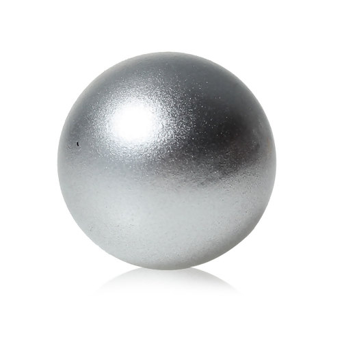 銅 チャイムボール まんまる 穴なし ハーモニーボールペンダントに適して 円形 銀白色  ペインティング  約 16mm直径、1 個 の画像