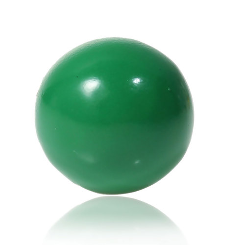 銅 チャイムボール まんまる 穴なし ハーモニーボールペンダントに適して 円形 緑  ペインティング  約 16mm直径、1 個 の画像