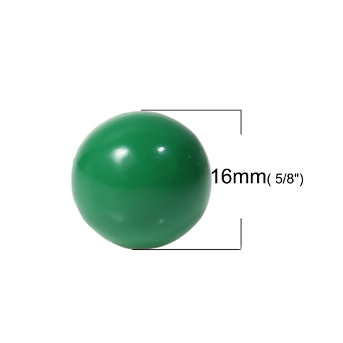 Picture of Copper Harmony Chime Ball Fit Mexican Angel Caller Bola Wish Box Pendants (No Hole) Round Green Painting About 16mm( 5/8") Dia, 1 Piece