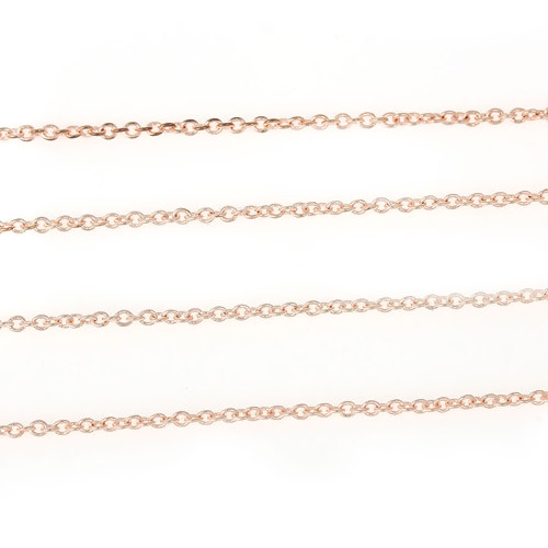 Picture of Brass Link Cable Chain Findings Rose Gold 1.5x1.3mm, 5 M                                                                                                                                                                                                      