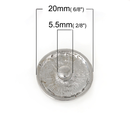 Immagine di 20mm Snap Pulsanti Bottone Adatto a Snap Pulsanti Braccialetti Tondo Argento Antico Pianta Rampicante Disegno AB Colore Strass, Dimensioni Manopola: 5.5mm , 1 Pz