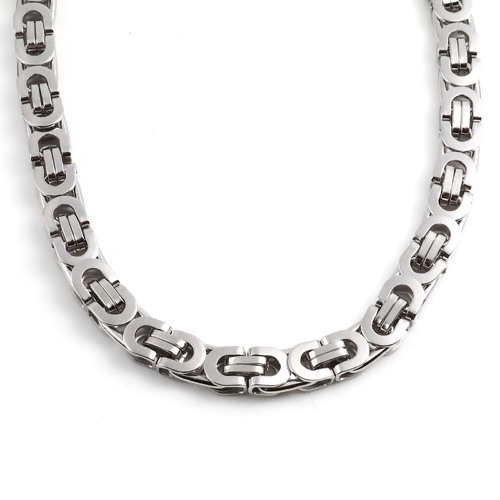Picture of 201 Stainless Steel Link Chain Necklace Silver Tone 55.5cm(21 7/8") - 54.5cm(21 4/8") long, 1 Piece